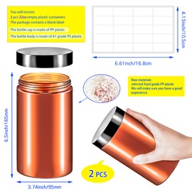 MotBach 2 Pack 32oz Plastic Jars with Lids, 960ml Round Clear Cosmetic Containers Makeup Jars, Travel Size Container Jar for Makeup Cream Lotion Sample Ointment Salve Travel Storage Beauty Products