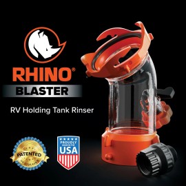 Camco Rhino Blaster RV Waste Tank Rinser Clear Elbow Backflow Prevention 360 Fit
