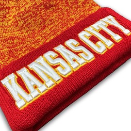 YANGUMGUAN Kansas City Hat Toque Beanie for Men and Women New Warm Knit Hats Winter Beenie Watch Cap with Pom for Football Fans