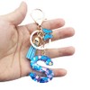 Unpafcxddyig Initials Letter Keychain Blue Tassel Butterfly Pendant for Women