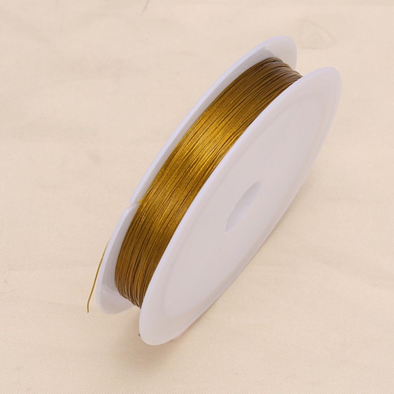 Xeahung - Alambre de acero inoxidable dorado de 0,5 mm,