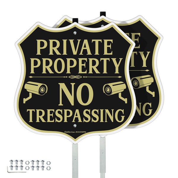 Faittoo No Trespassing Signs Private Property Video Surveillance Sign with