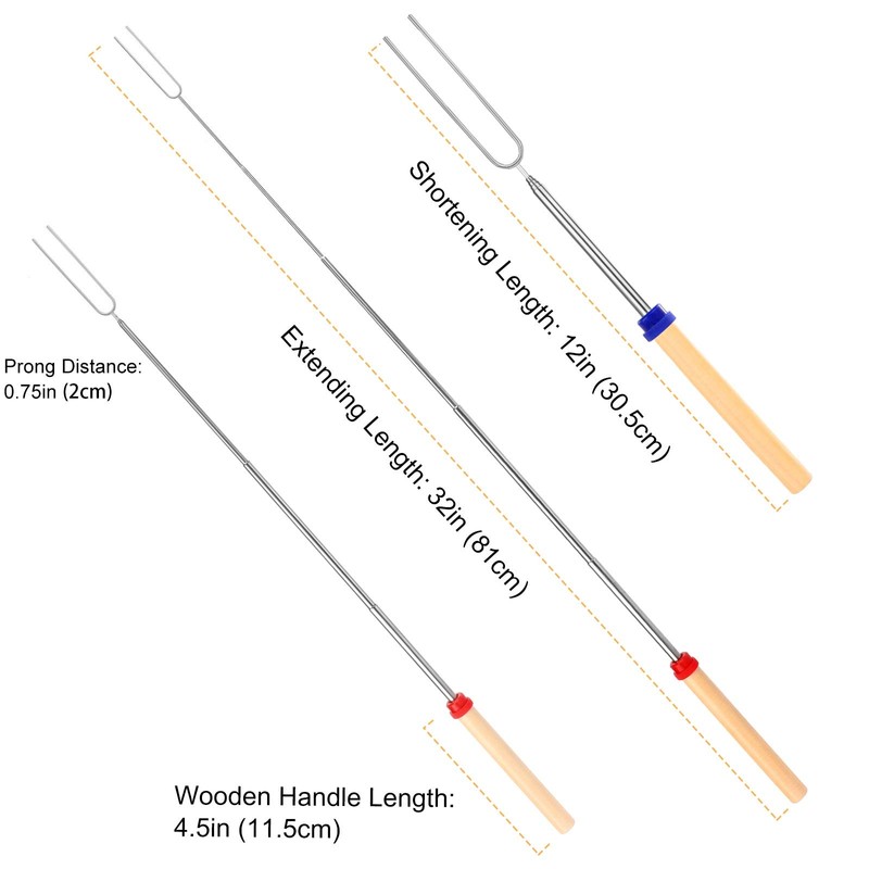 Marshmallow Roasting Sticks, Telescoping Smores Sticks for Open Fire Pit,