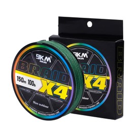 DWLIFE - Línea de pesca trenzada de 9 km de diámetro fino, cuerda de pesca de polietileno resistente, resistente al desgaste y súper fuerte, línea de pesca esencial, 4 hilos