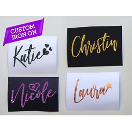 Custom iron on name decal | custom name heat transfer decals | Heat transfer name decals