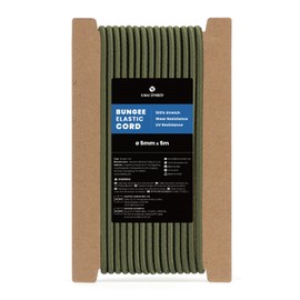 Kamu Synber Bungee Cord 5mm x 5m Elastic Shock Cord Bungee Rope for Tarpaulin, Kayak, Tie Down, Camping | Army Green