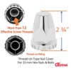 CHDT66 Complete Chrome Wheel Cover Set, 33mm Lug Nut Covers