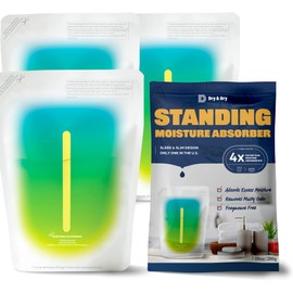 Dry & Dry [3 Packs Standing Moisture Absorbers to Control Excess Moisture for Basement, Closets, Bathrooms, Laundry Rooms - Moisture Absorbers Moisture Absorber