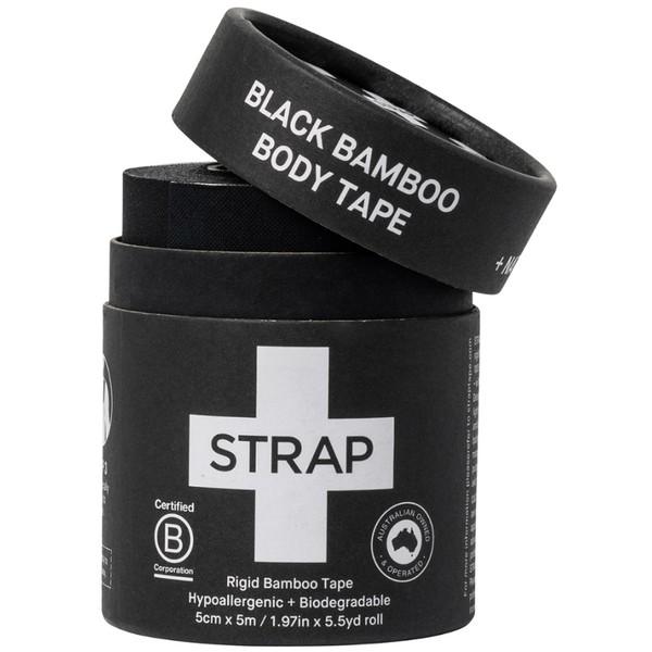 Strap Black Bamboo Rigid Tape 5cm x 5m
