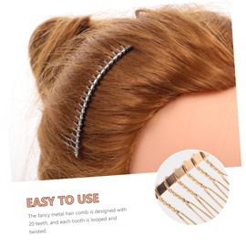 IWOWHERO 12pcs Tooth Hair Clip Combs Black Clips Dandruff Comb Elastic Hair French Side Bridal Slide Women Pin Hard Metal Wire Resistant Smooth Surface