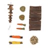 9Pcs Wooden Hamster Toys Arch Bridge Wooden Piece String Apple