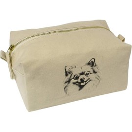 'Pomeranian Dog' Canvas Wash Bag/Makeup Case (CS00041844)
