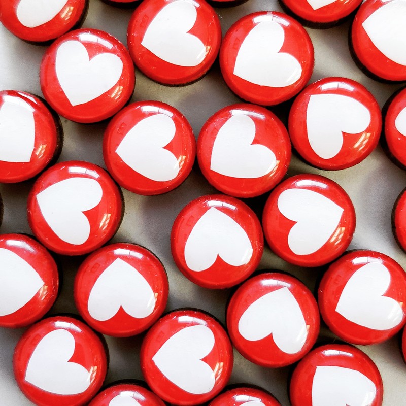 Hearts 10 mm Stud Earrings, Handmade, Posts for Sensitive Ears