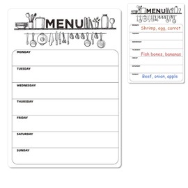 Magnetic Meal Planner for Fridge A4 Weekly Food Planner Board Family Magnet Dry Erase Meal Prep Whiteboard Menu Planning List Wipe Board Refrigerator Menu Board for Kitchen Office