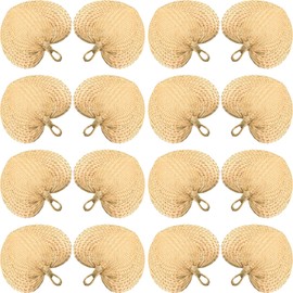 Chunful 15 Pieces Raffia Hand Fan Wedding Woven Fans Natural Palm Leaf Manual Handheld Fan Bulk for Wedding Summer Cooling Supplies Farmhouse Wall Decor Party Favors