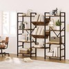 GAOMON Triple Wide 4 Tier Book Shelf, Tall Bookshelf with