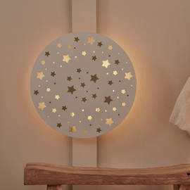 Lights4fun 30cm LED Nachthimmel Nachtlicht mit Fernbedienung Nachtlicht Aufladbar Kinderzimmer Deko Wandlampe Kinderzimmer Nachtlampe Kinderzimmer Nachtlicht