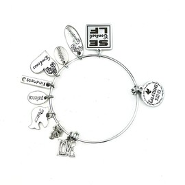 Fruit of the Spirit Galatians 5 Charm Bracelet Stainless Steel Bangle (without Bible Book Bead)