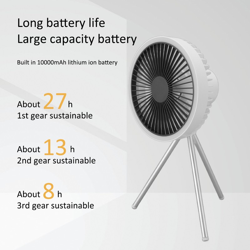 Tripod Fan 10000mAh 3 Gears Adjustable Timing Function Portable Desktop