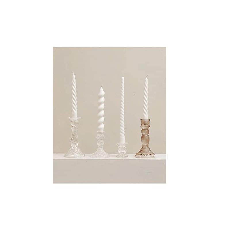 Vintage Glass Candlesticks Candles Holders Candelabras Wedding Celebration Centerpiece Taper