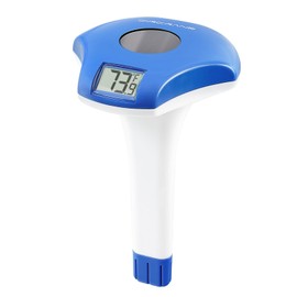 Circrane Solar Digital Pool & Spa Thermometer, Weather Resistant Floating Thermometer, IPX-8 Water Proof, 10s Measuring Cycle, Solar Powered with 270 Days Battery Life, Dark Blue