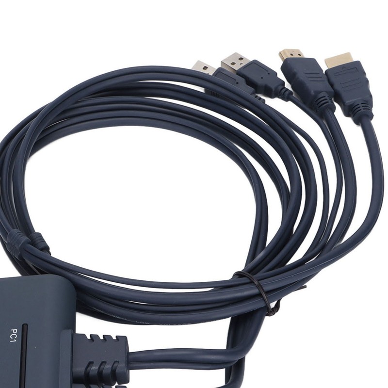 USB KVM Switch 2 Ports Wired HD Multimedia Interface KVM