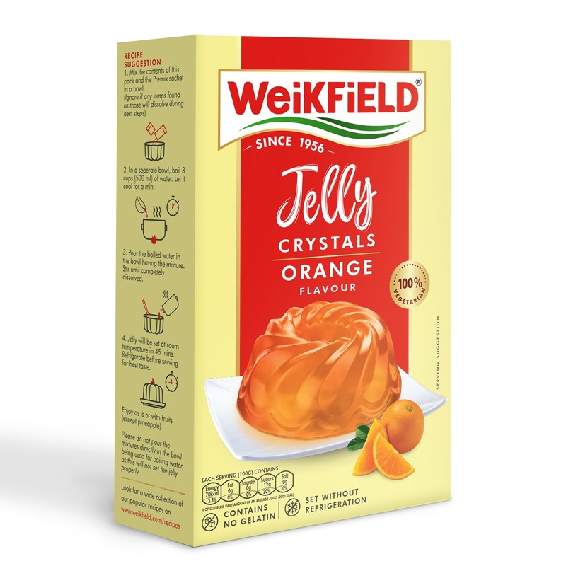WeiKFiELD Since 1956 Veg. Jelly Crystal Orange 90Gm 3.2 Oz