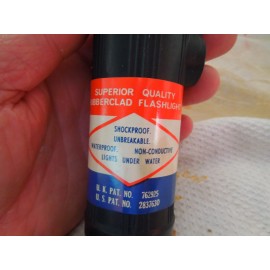 Unbranded Vintage WATERPROOF Rubber Battery Operated Torch Flashlight  UK/US PAT. RARE NOS
