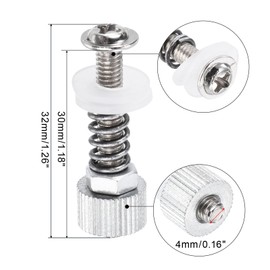 sourcing map CPU Water Cooling Head Screw Iron Fixing Screws with Hexagon Nut Insulation Gasket for PC Computer Water Cooler Block Pack of 2,Silver