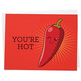 Funny Hot Pepper Love, Anniversary or Valentine Card - "You're Hot"
