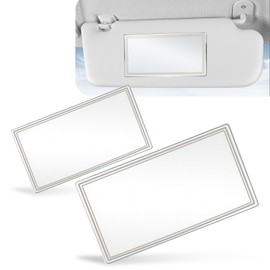 yvshy 2 PCS Car Visor Mirrors, Shatterproof Stainless Steel Cosmetic Mirror for Cars, HD Decorative Mirror, 5.91 x 3.15 In and 4.33 x 2.36 In (Transparent), YVSHZJ-2PCS