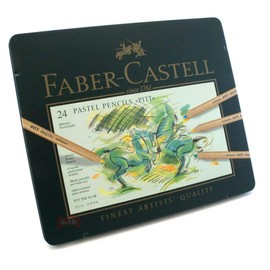 Pastelpotlood Faber-Castell Pitt metalen etui a 24 stuks