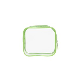 1 PCS Green Travel Toiletries Bags 12x3.5x10cm Clear PVC Makeup Bags Portable Travel Toiletries Pouch for Bathroom, Vacation