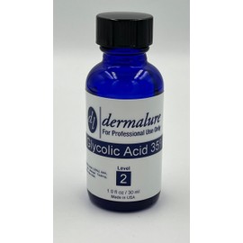 Dermalure Glycolic Acid Peel 35% - Face Exfoliant, Evens Skin Tone, Minimizes Wrinkles & Hyper-Pigmentation, 1oz (30ml), pH 1.3