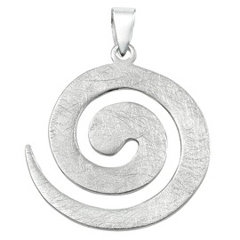 Vinani 2ASP-S00 Women's Necklace with Pendant Spiral Design Large Brushed Snake Chain from Italy 925 Sterling Silver, Sterling Silver, No Gemstone
