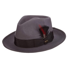 Scala Classico Men's Wool Felt Snap Brim Fedora, Grey, X-Large