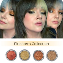 Concrete Minerals Natural Glitter Eyeshadow, Iridescent Shine and High Pigmentation, 100% Vegan and Cruelty Free, 2.4 Grams Loose Mineral Powder (Firestorm Collection)