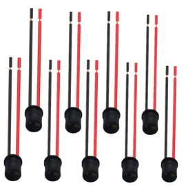 WMYCONGCONG 10 PCS T10 194 Pre-Wired Light Emitting Diodes Bulbs Female Socket for LED Bulbs Replacement (T10 Round Head)