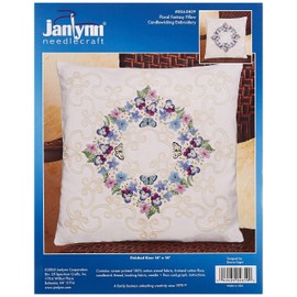 Janlynn Crewel Embroidery Kit, Floral Fantasy Pillow