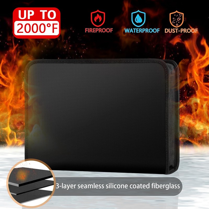 Erzekrim Expanding File A4 Fireproof Document Folder A4 with Zip