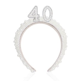 ANBALA 40 Birthday Hairband 40th Birthday Decorations for Women 40th Birthday Gifts