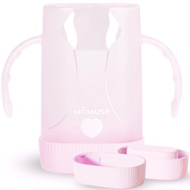 MOMUSE Dual-Lid Squeeze Pouch Holder for Food Pouches & Drink Boxes, Baby Pouch Holder with Larger Capacity, Versatile Design for Self-Feeding, Anti-Squeeze Pouch Holder No Spill No Mess, Lightweight