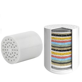 BOWGER 2-Pack Shower Filter Replacement for 8" Fixed Rain Shower Head- Water Softener Filter Cartridge for Hard Water - Remove Chlorine and Heavy Metals