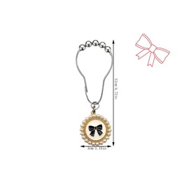 12pcs Bow Shower Curtain Hooks Rings, Zinc Alloy Bow with Resin Pearl Pendant Home Shower Curtain Rings Decor Accessories