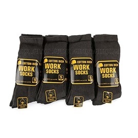 janisramone Mens Work Socks Cotton Rich Reinforced Heel Heavy Duty Thick Winter Socks Size 6-11
