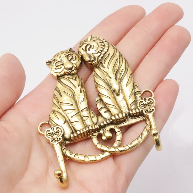 JfwuHap Small Tiger Wall Hooks, 2Pcs Towel Hooks for Bathrooms,