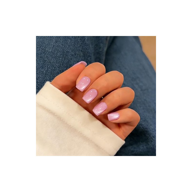 SXVME Uñas postizas cortas con forma de ojo de gato,