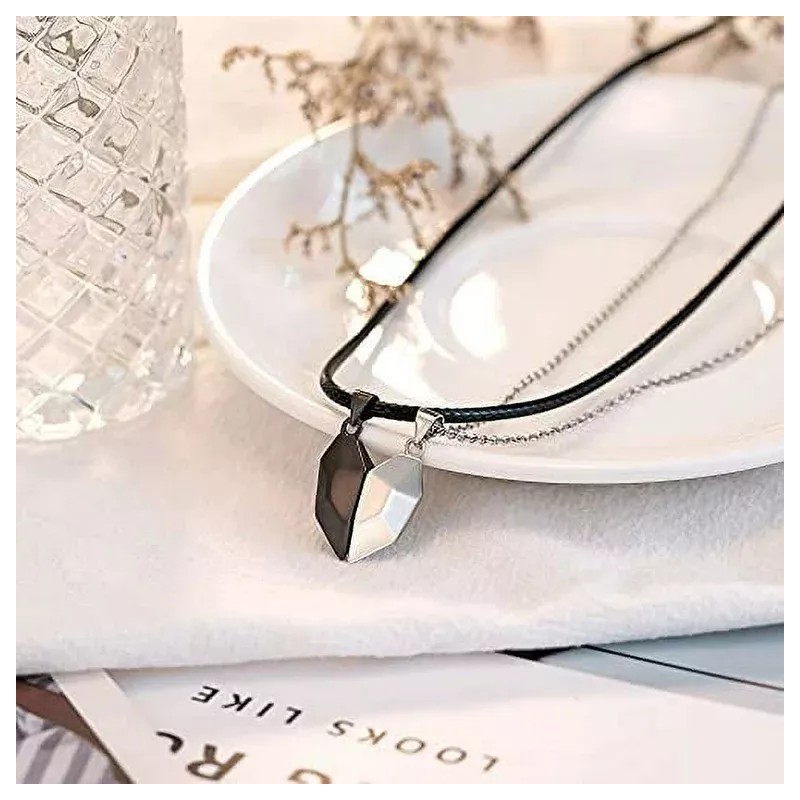 Patry 2x Collar Corazon Parejas Metal Magnético Imán Amor Amistad