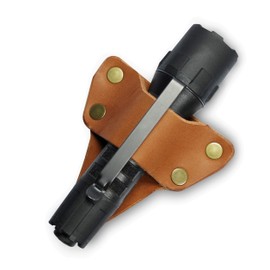 American Bench Craft Flashlight Holster fits STREAMLIGHT PolyTac 88850 & STREAMLIGHT ProTac 1L-1AA, Tactical Leather Flashlight Holster, Flashlight Belt Holder (Tan)