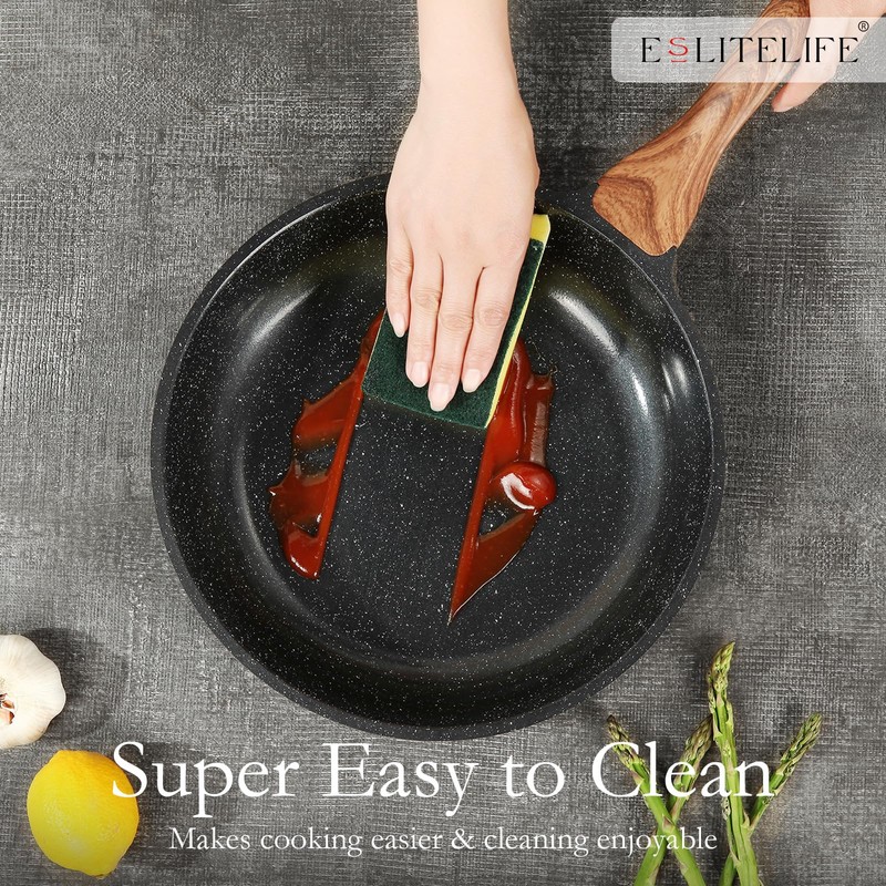 ESLITE LIFE Nonstick Ceramic Frying Pan Skillet, Non-Toxic Egg Omelette